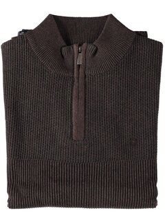 Fellows United Fellows United Half Zip Pullover Half Zip Plated Tuck Knit Dark Brown (52.1120 -141)