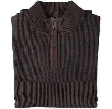 Fellows United Fellows United Half Zip Pullover Half Zip Plated Tuck Knit Dark Brown (52.1120 -141)