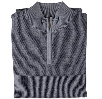 Fellows United Fellows United Half Zip Pullover Plated Tuck Knit Mid Blue (52.1120 - 116)