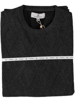 Fellows United Pullover Premium Crew Neck Argyle Struct. Mid Grey (52.1150 - 121)