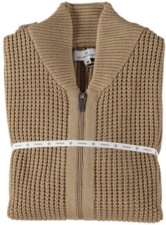 Fellows United Cardigan Premium Henly Collar Mid Brown (52.1152 - 145)