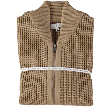 Fellows United Cardigan Premium Henly Collar Mid Brown (52.1152 - 145)