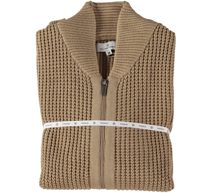 Cardigan Premium Henly Collar Mid Brown (52.1152 - 145)