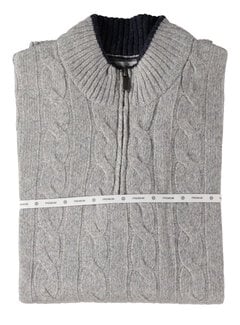 Fellows United Fellows United Half Zip Pullover Premium Cable Grey (52.1151 - 123)