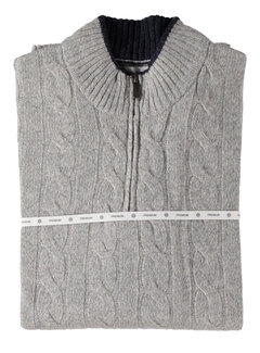 Fellows United Half Zip Pullover Premium Cable Grey (52.1151 - 123)