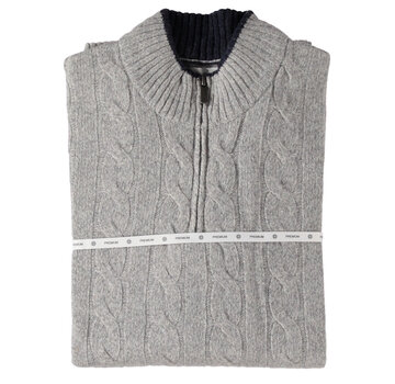 Fellows United Half Zip Pullover Premium Cable Grey (52.1151 - 123)