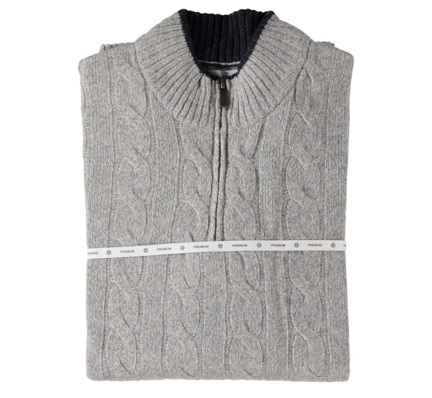 Fellows United Half Zip Pullover Premium Cable Grey (52.1151 - 123)