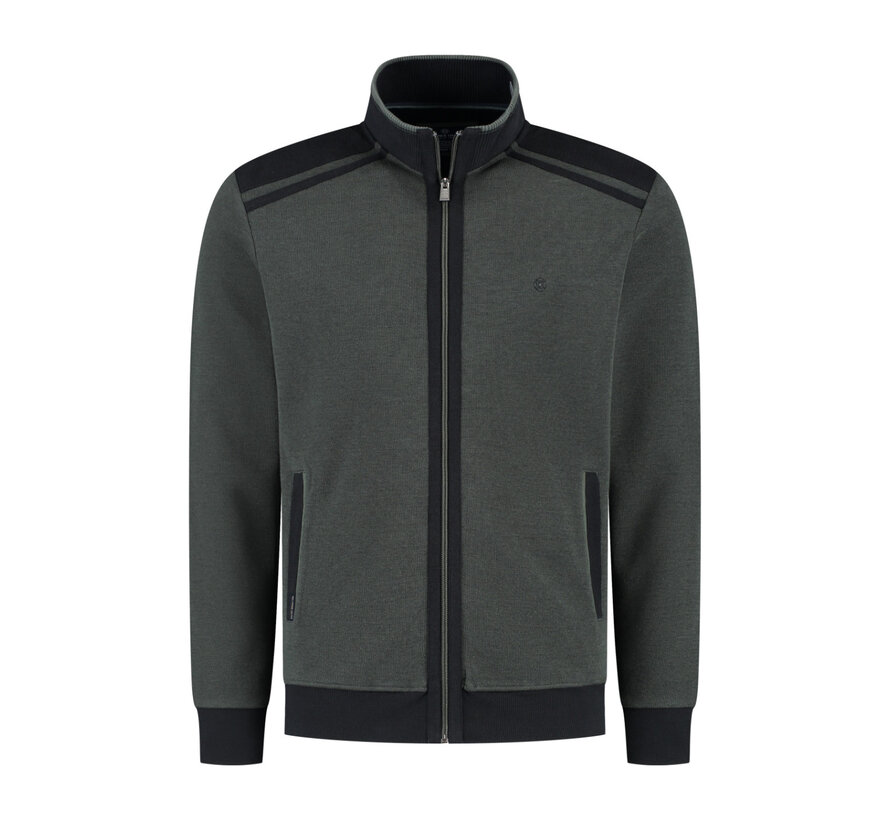 Fellows United Vest Cardigan Two Tone Waffle Green (52.2647 - 172)