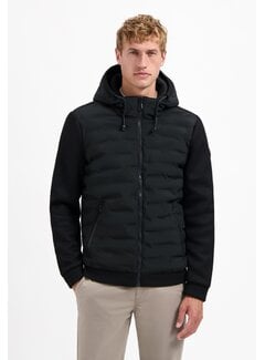 No Excess Jacket Short Fit Sealed Hooded Knitted Mix Black (29630819SN - 020)