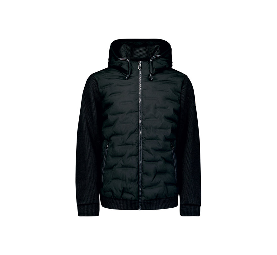 No Excess Jacket Short Fit Sealed Hooded Knitted Mix Black (29630819SN - 020)