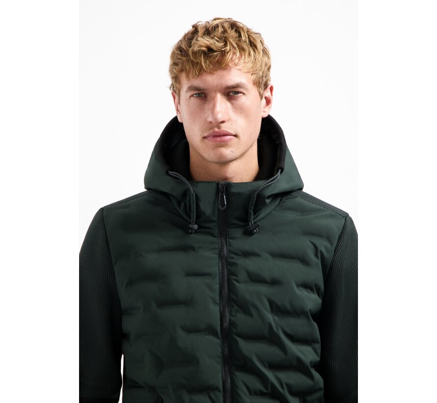 No Excess Jacket Short Fit Sealed Hooded Knitted Mix Dark Steel (29630819SN - 124)