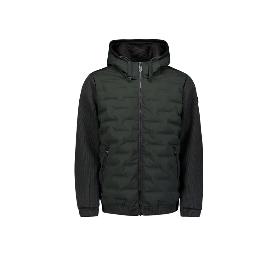 Jacket Short Fit Sealed Hooded Knitted Mix Dark Steel (29630819SN - 124)