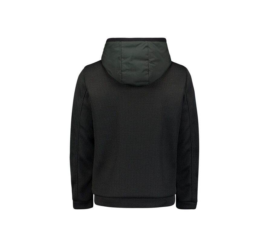 Jacket Short Fit Sealed Hooded Knitted Mix Dark Steel (29630819SN - 124)