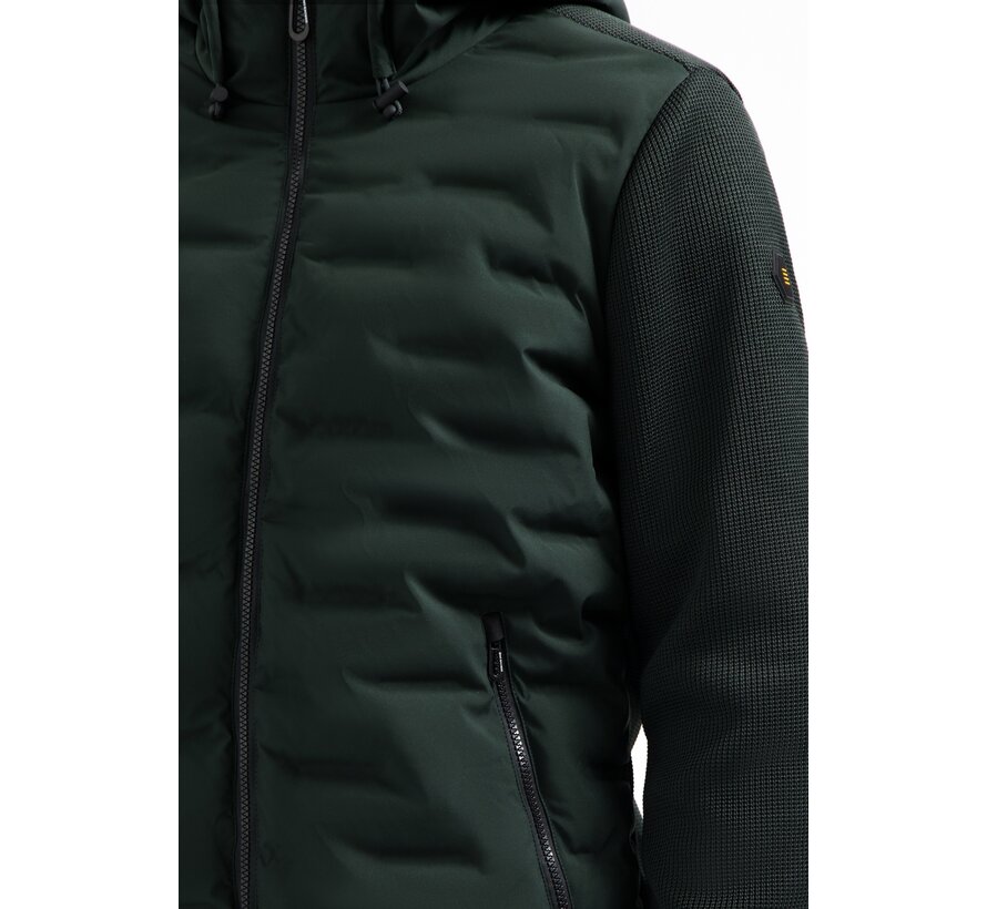 Jacket Short Fit Sealed Hooded Knitted Mix Dark Steel (29630819SN - 124)