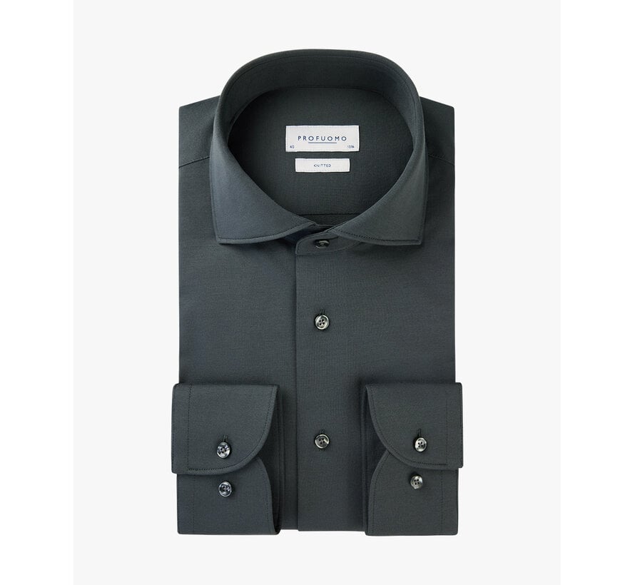 Profuomo Overhemd Single-Jersey Knitted Shirt Green (PP2H00005D)
