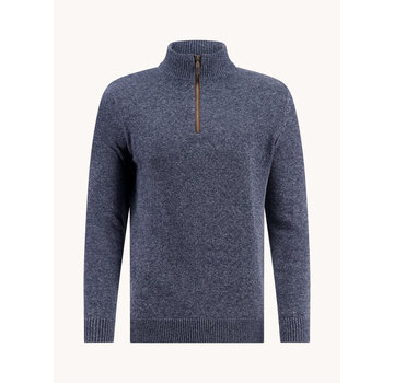 A Fish Named Fred Mock-Zip Melange Navy (32.508 - 604)