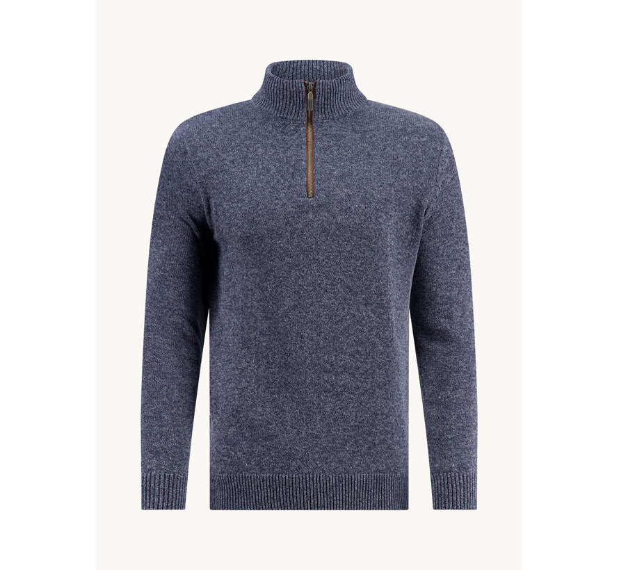 A Fish Named Fred Mock-Zip Melange Navy (32.508 - 604)