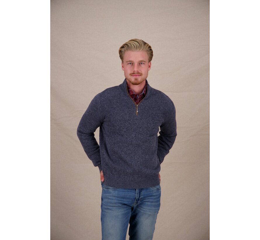 A Fish Named Fred Mock-Zip Melange Navy (32.508 - 604)