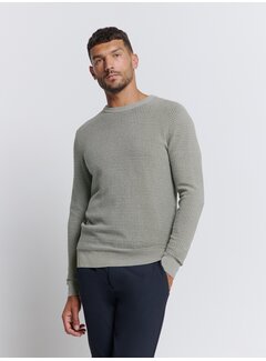 No Excess No Excess Pullover Crewneck 2 Coloured Waffle Jacquard Grey (26211112 - 021)