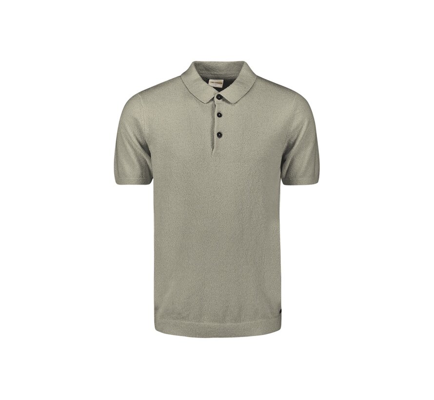 No Excess Pullover Short Sleeve Polo Solid Relief Knit Light Army (27210244 - 011)