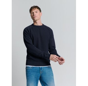 No Excess Pullover Crewneck Solid Relief Knit Blueberry (26231104 - 098)