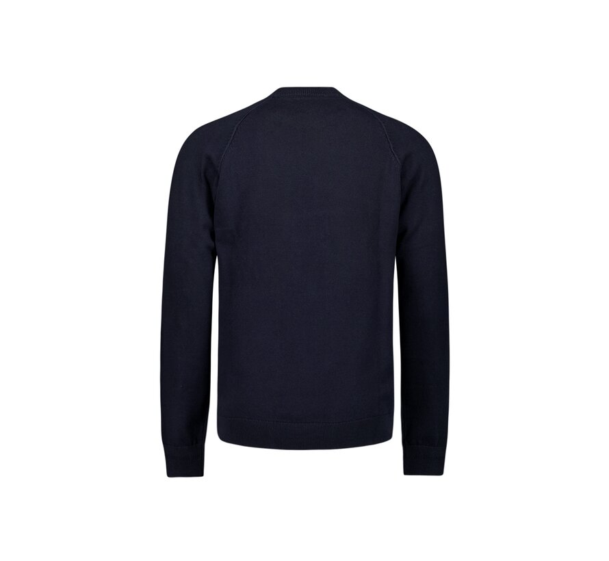 Pullover Crewneck Solid Relief Knit Blueberry (26231104 - 098)