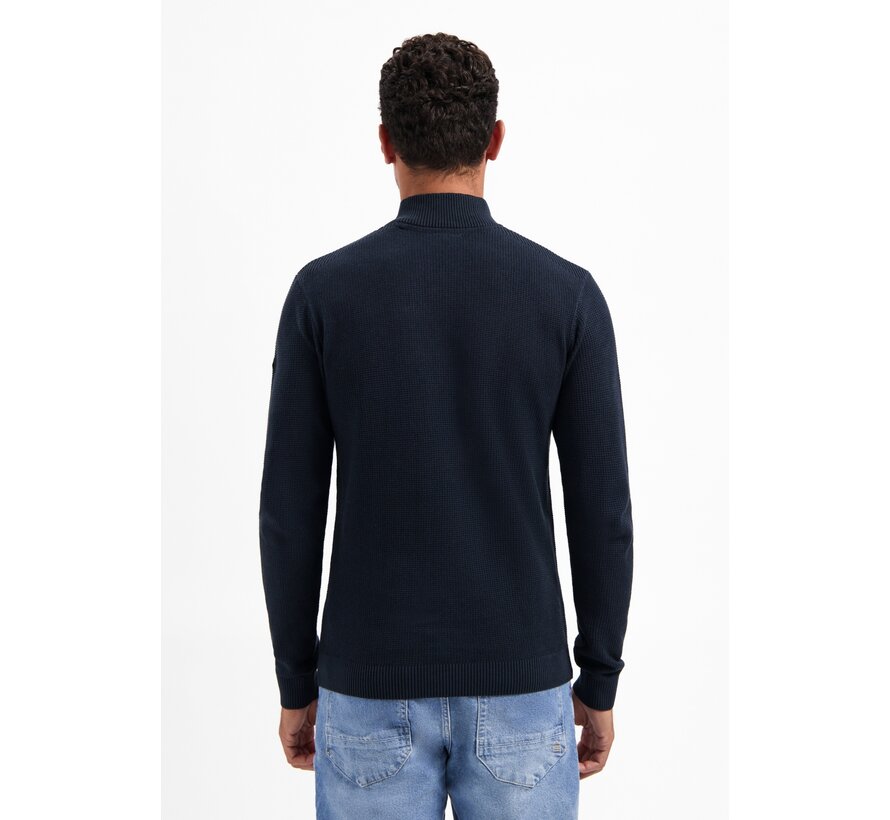 Pullover Half Zip Plated Structure Knit Night (29230813SN - 078)