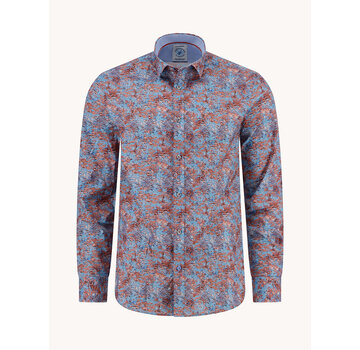 A Fish Named Fred Overhemd Watercolor Lily Burnt Orange (33.001.451)