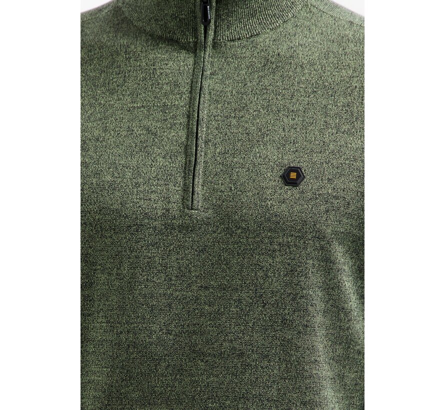 Pullover Half Zip 2 Coloured Melange Light Moss (29210885SN - 197)