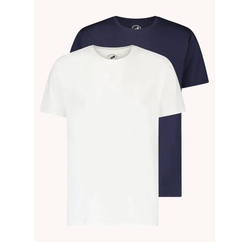 A Fish Named Fred T-shirts Stretch 2 Pack White/Navy (99.4001 - 073)