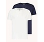 T-shirts Stretch 2 Pack White/Navy (99.4001 - 073)