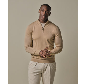 Profuomo Pullover Half Zip Merino Beige (PPWJ30003B)