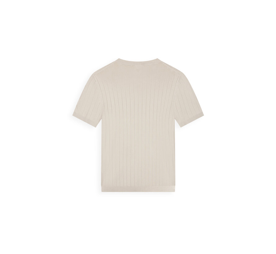 Drop-Needle Knitted T-shirt Sand (26010808 - 46)