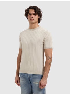 Pure Path Drop-Needle Knitted T-shirt Sand (26010808 - 46)