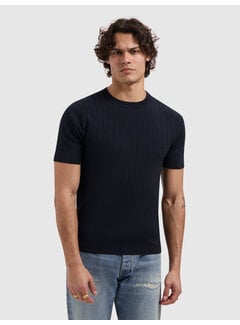 Pure Path Drop-Needle Knitted T-shirt Navy (26010808 - 57)