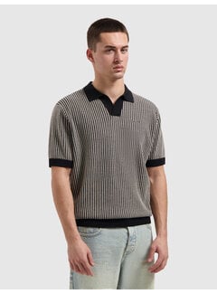 Pure Path Pure Path Knitted Polo Ladder Stitch Black (26010807 - 02)