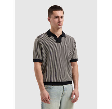Pure Path Pure Path Knitted Polo Ladder Stitch Black (26010807 - 02)