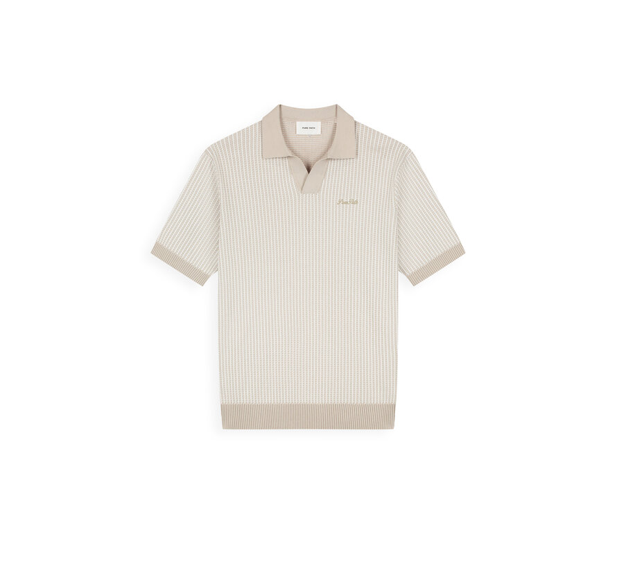 Knitted Polo Ladder Stitch Sand (26010807 - 46)