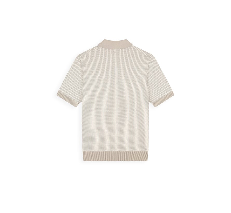 Pure Path Knitted Polo Ladder Stitch Sand (26010807 - 46)