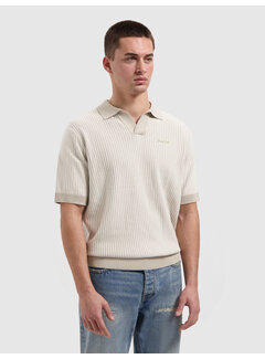 Pure Path Knitted Polo Ladder Stitch Sand (26010807 - 46)
