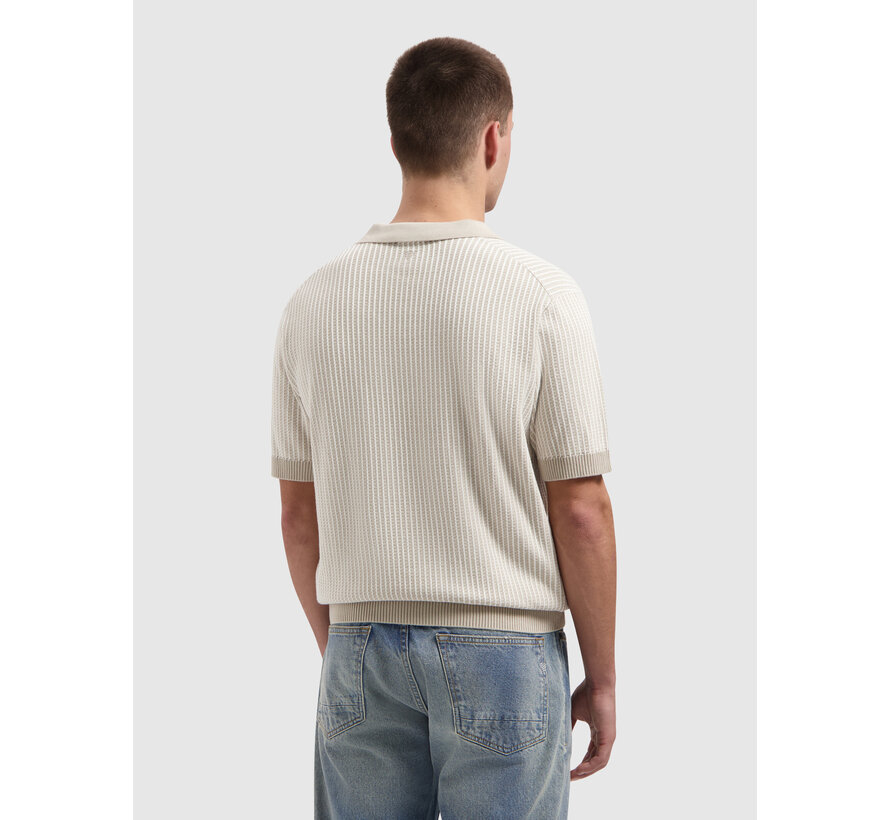 Knitted Polo Ladder Stitch Sand (26010807 - 46)