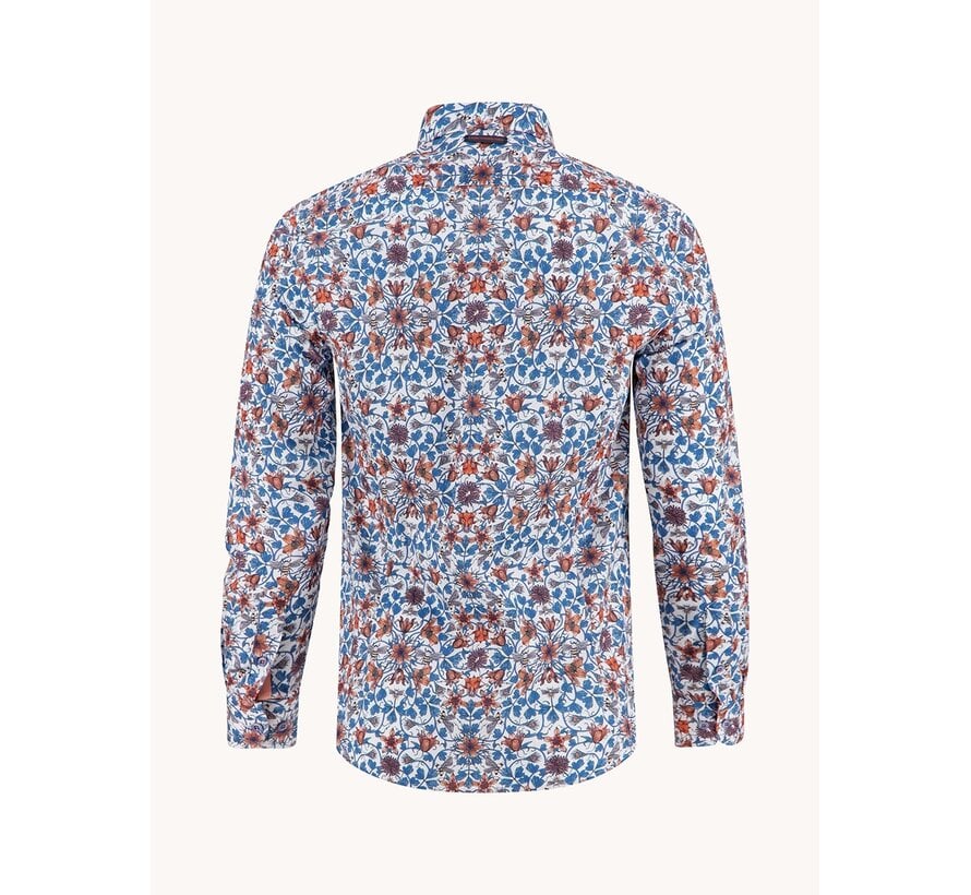 A Fish Named Fred Overhemd Shirt Art Nouveau Cobalt (33.007 - 607)