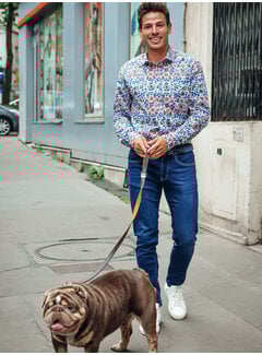 A Fish Named Fred A Fish Named Fred Overhemd Shirt Art Nouveau Cobalt (33.007 - 607)