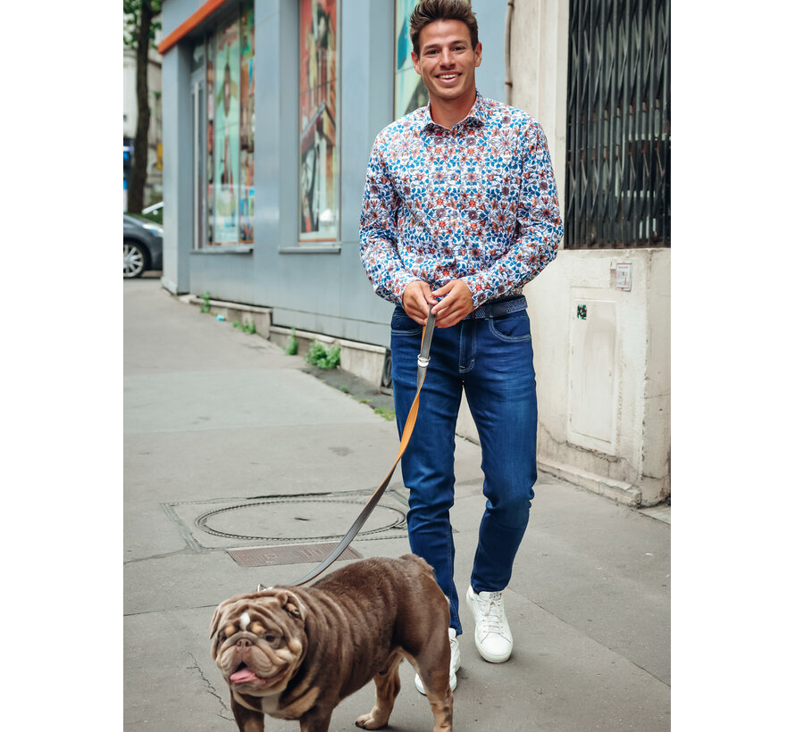 Overhemd Shirt Art Nouveau Cobalt (33.007 - 607)