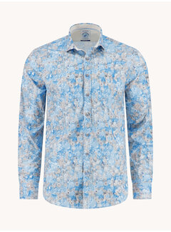 A Fish Named Fred Overhemd Shirt Klimt Flower Light Blue (33.011 - 610)