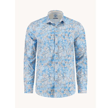 A Fish Named Fred Overhemd Shirt Klimt Flower Light Blue (33.011 - 610)