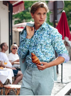 A Fish Named Fred A Fish Named Fred Overhemd Shirt Abstract City Olive Green (33.014 - 302)