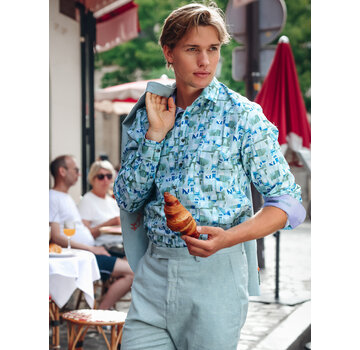 A Fish Named Fred A Fish Named Fred Overhemd Shirt Abstract City Olive Green (33.014 - 302)