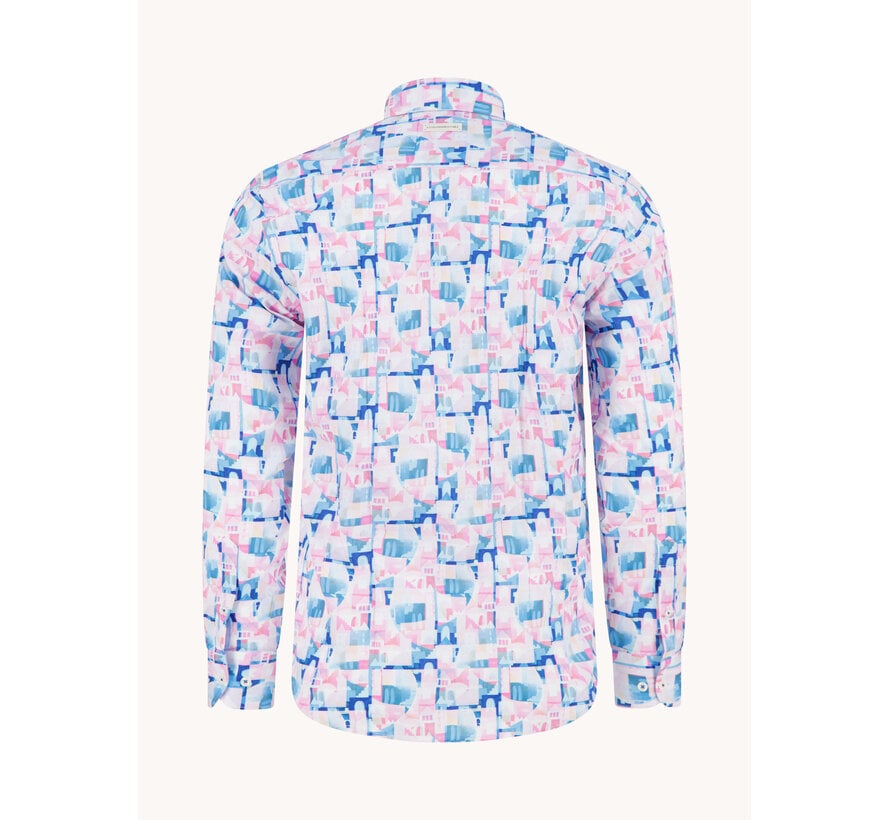 A Fish Named Fred Overhemd Shirt Abstract City Rose Pink (33.014 - 430)