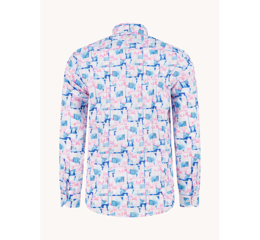 Overhemd Shirt Abstract City Rose Pink (33.014 - 430)